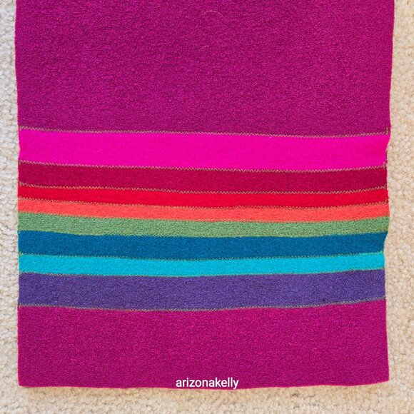 Textured Boiled Wool Colorful Scarf Hand-Crafted to Order From Belguim - Picture 4 of 14